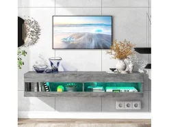 ModernLuxe Tv-Meubel-Hangend Tv-Meubel 140 Cm Met Led - Grijs