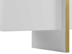 Vente-unique Buffetkast-Hangend Tv-Meubel Met 4 Deuren Van Mdf - Wit En Goudkleurig - Luvonia
