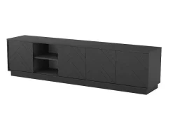 Vente-unique Tv-Meubel-Hangend Tv-Meubel Met 4 Deuren En 2 Nissen Van Mdf - Zwart - Redonia
