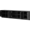 Vente-unique Tv-Meubel-Hangend Tv-Meubel Met 4 Deuren En 2 Nissen Van Mdf - Zwart - Mezulia