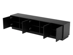 Vente-unique Tv-Meubel-Hangend Tv-Meubel Met 4 Deuren En 2 Nissen Van Mdf - Zwart - Mezulia