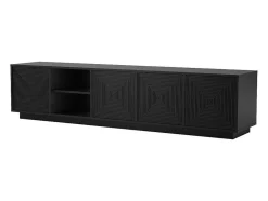 Vente-unique Tv-Meubel-Hangend Tv-Meubel Met 4 Deuren En 2 Nissen Van Mdf - Zwart - Mezulia