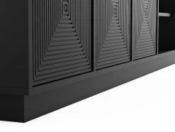 Vente-unique Tv-Meubel-Hangend Tv-Meubel Met 4 Deuren En 2 Nissen Van Mdf - Zwart - Mezulia