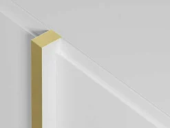 Vente-unique Tv-Meubel-Hangend Tv-Meubel Met 4 Deuren Van Mdf - Wit En Goud - Luvonia