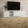Vente-unique Tv-Meubel-Hangend Tv-Meubel Met 4 Deuren En 2 Nissen Van Mdf - Wit - Redonia
