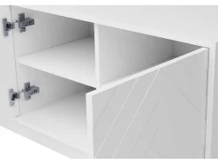 Vente-unique Tv-Meubel-Hangend Tv-Meubel Met 4 Deuren En 2 Nissen Van Mdf - Wit - Redonia