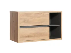 Vente-unique Wastafelmeubel-Hangend Wastafelmeubel - Naturel Kleur - 100 Cm - Purnal