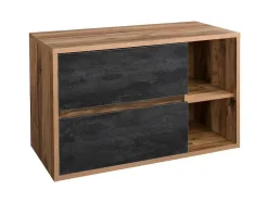 Vente-unique Wastafelmeubel-Hangend Wastafelmeubel - Naturel En Antraciet - 100 Cm - Tikitiki