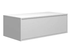 Vente-unique Badkamermeubel Met Enkele Wastafel-Hangende Badkamerkast In Wit Met Enkele Wastafel En Twee Lades - 94 Cm - Teana Ii