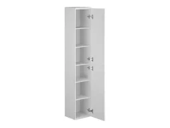 Vente-unique Badkamerkast-Hangende Badkamerkolom - 6 Planken - Wit - L30 X D25 X H160 Cm - Kayla