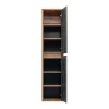 Vente-unique Badkamerkast-Hangende Badkamerkolom - Licht Naturel En Antraciet - H170 Cm - Tikitki