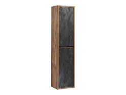 Vente-unique Badkamerkast-Hangende Badkamerkolom - Licht Naturel En Antraciet - H170 Cm - Tikitki
