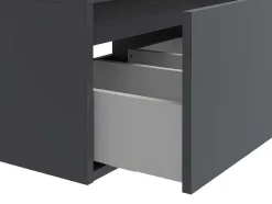 Vente-unique Dubbele Wastafel-Hangende Badkamermeubel In Antracietgrijze Kleur Met Dubbele Wastafel - L150 Cm - Isaure Ii