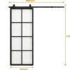 Vente-unique Schuifdeur-Hangende Schuifdeur H205 X L83 Cm Van Aluminium En Transparant Gehard Glas Wilden
