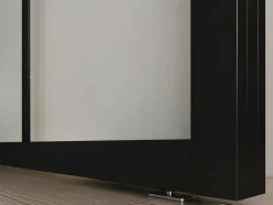 Vente-unique Schuifdeur-Hangende Schuifdeur H205 X L83 Cm Van Aluminium En Transparant Gehard Glas Wilden