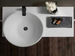 Shower & Design Muurkast Badkamer-Hangende Vaste Wastafel Met Handdoekhouder - Wit - L100 X B54 X H20 Cm - Yumiko