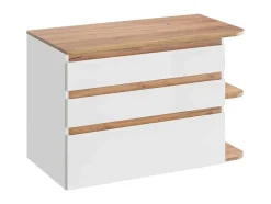 Vente-unique Wastafelmeubel-Hangende Wastafel - Natuur En Wit - 96 Cm - Anida