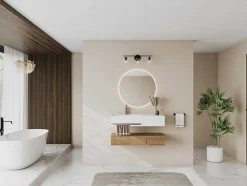Shower & Design Muurkast Badkamer-Hangende Wastafel Met Handdoekhouder - Wit - L90 X B40 X H17 Cm - Gandaki