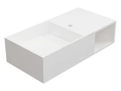 Shower & Design Muurkast Badkamer-Hangende Wastafel Met Nis - Wit - L80 X B40 X H20 Cm - Goyoko