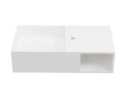 Shower & Design Muurkast Badkamer-Hangende Wastafel Met Nis - Wit - L80 X B40 X H20 Cm - Goyoko