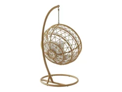 MYLIA Hangstoel-Hangfauteuil Van Gevlochten Hars - Licht Naturel Met Wit Kussen - Anivia Van