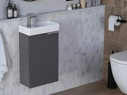 Vente-unique Toiletmeubel-Hangkastje Met Wastafeltje Taho - Grijs