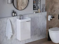 Vente-unique Toiletmeubel-Hangkastje Met Wastafeltje Taho - Wit