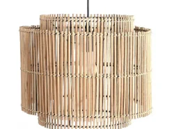 OZAIA Hanglamp-Hanglamp Etnische Stijl Van Bamboe En Zwart Metaal - D 40 X H 120 Cm - Parana