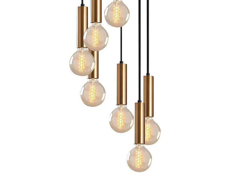 OZAIA Hanglamp-Hanglamp In Vintage-Stijl Met Verstelbare Hoogte - Metaal - H40-136 Cm - Goudkleurig - Josette