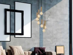OZAIA Hanglamp-Hanglamp In Vintage-Stijl Met Verstelbare Hoogte - Metaal - H40-136 Cm - Goudkleurig - Josette