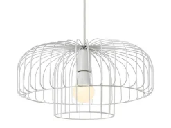 OZAIA Hanglamp-Hanglamp Met Draadstructuur Met Design-Stijl Van Metaal - D40 X H130 Cm - Wit - Andromaque