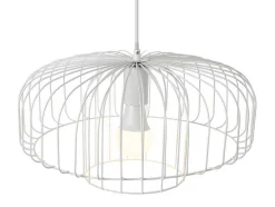 OZAIA Hanglamp-Hanglamp Met Draadstructuur Met Design-Stijl Van Metaal - D40 X H130 Cm - Wit - Andromaque