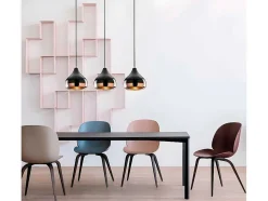 OZAIA Hanglamp-Hanglamp Met Verstelbare Hoogte Yildo - 3 Kappen - L67 X H25/111 Cm - Zwart En Koperkleurig