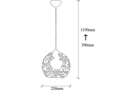 OZAIA Hanglamp-Hanglamp Met Verstelbare Hoogte Celindra - D. 25 X H. 39/119 Cm - Zwart