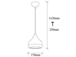 OZAIA Hanglamp-Hanglamp Met Verstelbare Hoogte Yildo - D17 X H25/112 Cm - Zwart En Koperkleurig