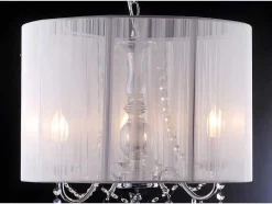 PASCAL MORABITO Hanglamp-Hanglamp Toscani Van Witte Draden - H 100Cm - Passementstrookje Van Kristal