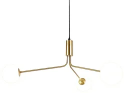 OZAIA Hanglamp-Hanglamp Van Glas En Metaal - D90 X H182 Cm - Goud - Kenora