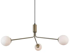 OZAIA Hanglamp-Hanglamp Van Glas En Metaal - D90 X H182 Cm - Goud - Kenora