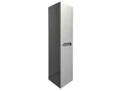 Vente-unique Badkamermeubel Met Enkele Wastafel-Hangmeubel Enkele Wastafel Met Kolom - Grijs - 80 Cm - Stefanie