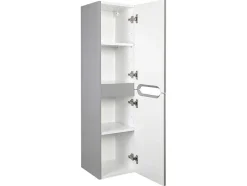 Vente-unique Badkamermeubel Met Enkele Wastafel-Hangmeubel Enkele Wastafel Met Kolom - Grijs - 80 Cm - Stefanie