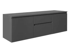 Vente-unique Wastafelmeubel-Hangmeubel Onder Wastafel - Grijs - 150 Cm - Jimena Ii