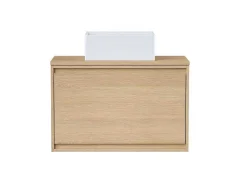 Vente-unique Badkamermeubel Met Enkele Wastafel-Hangmeubel Voor Badkamer Met Wastafel Om Erop Te Plaatsen - Eikenfineer - 80 Cm - Mesliva
