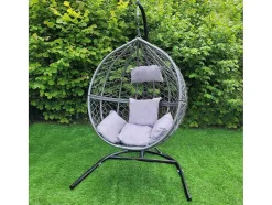 Monstershop Hangstoel-Hangstoel Egg Chair - Grijs - Max: 150 Kg