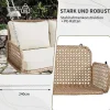 Vente-unique Hangstoel-Hangstoel Van 240 Cm In Pe Rotan - 2 Plaatsen - Inclusief Kussens - Beige