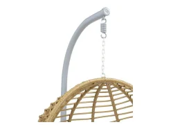 MYLIA Hangstoel-Hangstoel Van Gevlochten Hars - Beige Met Wit Kussen - Bontoc