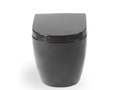 Vente-unique Hangend Toilet-Hangtoilet Kenji - Zwart