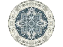House Nordic Tapijt Rond-Havana Vloerkleed O200 Cm Blauw.