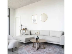 House Nordic Tapijt Rond-Havana Vloerkleed O200 Cm Blauw,Oranje.
