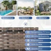 Vente-unique Ligstoel-Hemel Tuinbed 2 Tot 4 Plaatsen - Grijs Rotan En Beige Deurgordijn - Inclusief Kussens - Voor Buiten