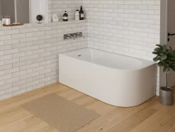 Shower & Design Hoekbad-Hoekbad - 201 Liter - 150 X 75 X 58 Cm - Wit - Linkse Hoek - Anika